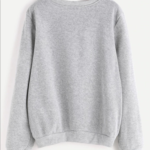 Light Grey Letter Print Sweat Shirt - Picture 1 of 3